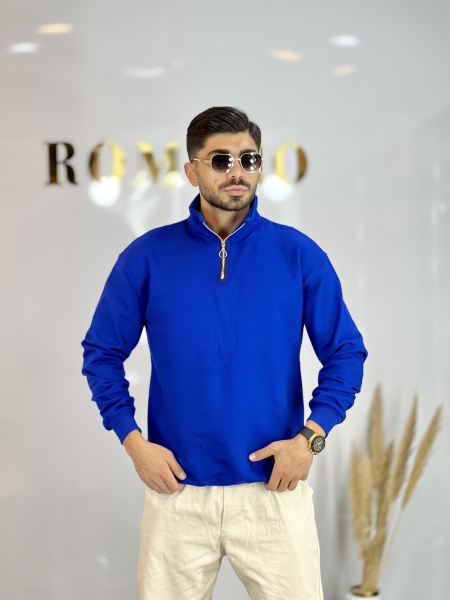 دورس نیم زیپ ساده Emsie آبی