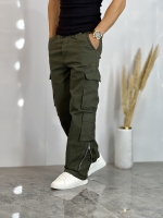 شلوار کارگو دمپازیپ هشت جیب S سبز