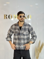 کت پشمی 800 گرمی H چهارخونه س م آبی