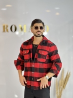 کت پشمی ضخیم H قرمز مشکی بزرگ