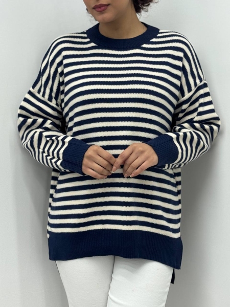 بافت یقه گرد راه راه