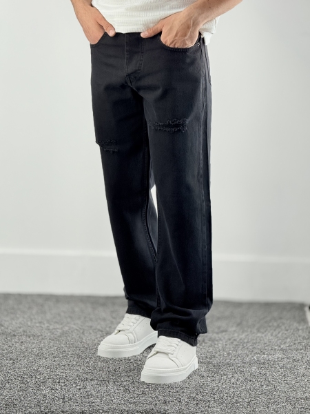 نیم بگ کتان ذغالی زاپ دار