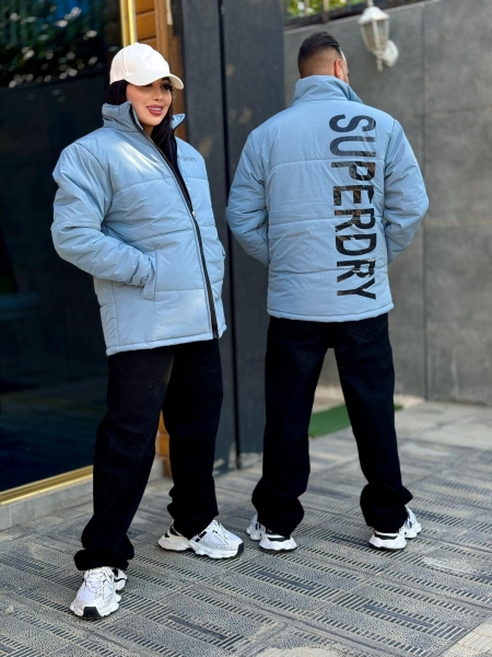 کاپشن SUPERDRY طوسی یا نقرابی