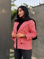 کت پشمی مزونی قرمز سفید