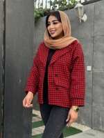 کت پشمی مزونی قرمز مشکی