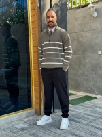 بافت نیم زیپ کلاسیک خاکی