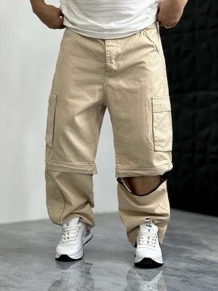 کارگو شلوارک شو ZARA کرم