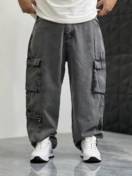 کارگو جین ZARA ذغالی