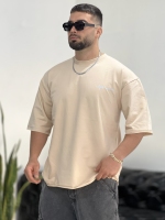 تیشرت 2نخ LIFE کِرِم خاکی