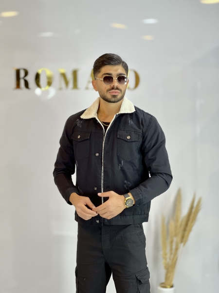 کاپشن کتان داخل خز Max مشکی