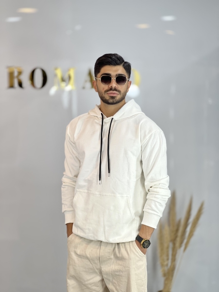 هودی ساده سه نخ پنبه Vip سفید