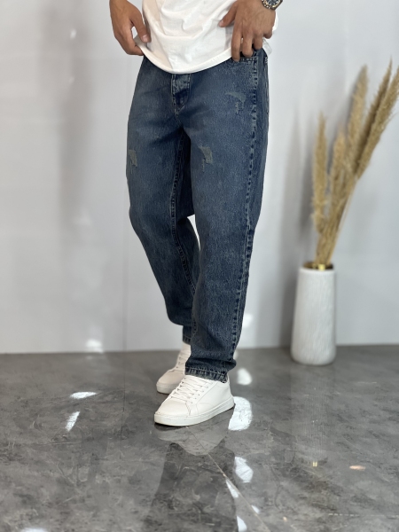 شلوار مام فیت جین Zara آبی تیره کثیف کد 30/4