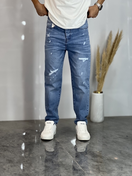 شلوار مام فیت جین Zara آبی روشن کد 1014