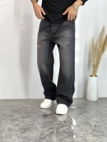 شلوار نیم بگ جین Alic ذغالی کد 545