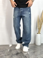 شلوار نیم بگ جین Alic آبی سبز کد 664