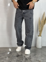 شلوار نیم بگ جین Alic طوسی ذغالی کد 743