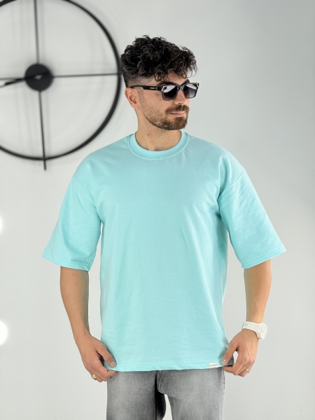 تیشرت بیسیک پارچه ماکان ابی اسمانی