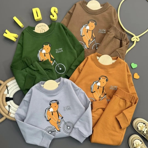 بلوز شلوار اسپرت خرس دوچرخه سوار