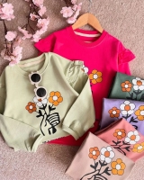 بلوز دخترانه آستین چین دار