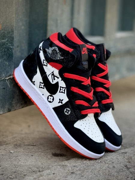 کتونی جردن وان LV مشکی قرمز