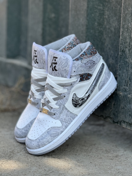 کتونی نایک دراگون ساق دار سفید طوسی