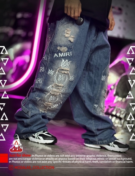 شلوار بگ جین طرحدار