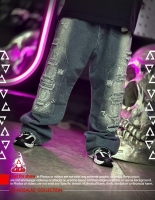 شلوار بگ جین طرحدار