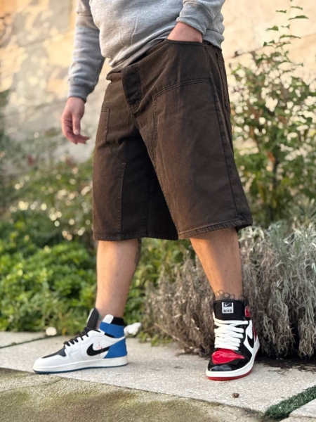 شلوارک جین PARIS قهوه ای سنگشور