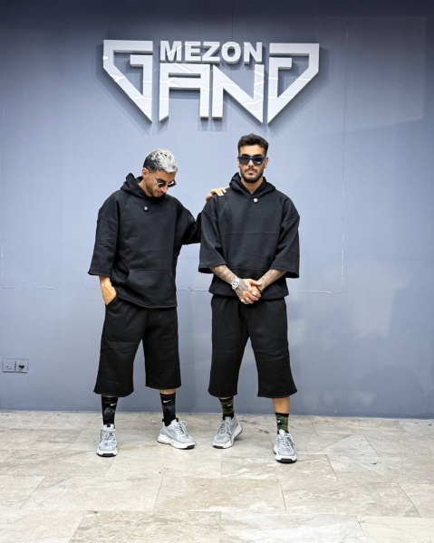 ست هودی شلوارک مشکی