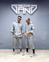 ست هودی شلوارک طوسی