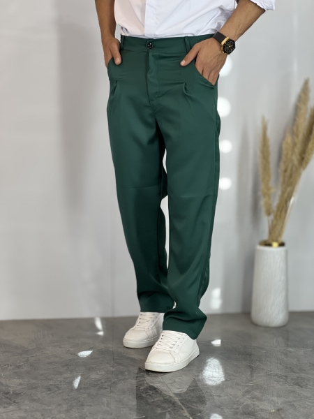 شلوار بگ فیت مازراتی سبز کله غازی