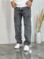 شلوار نیم بگ جین M طوسی ذغالی کد 630