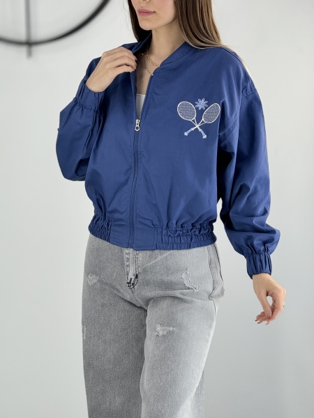 بامبر جکت زنانه سرمه ای روشن