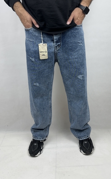 شلوار جین نیم بگ کد 181 پارچه ترک VIP گرم بالا