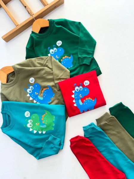 بلوز شلوار طرح دایناسور