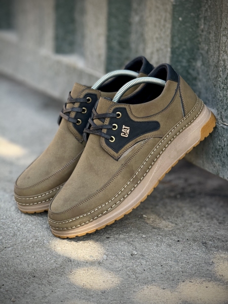 کفش مردانه Cat بندی زیتونی مشکی