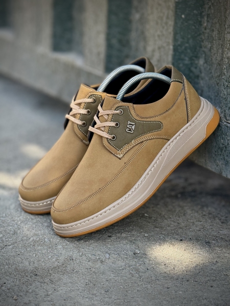 کفش مردانه Cat بندی کرم زیتونی