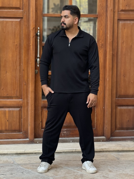 ست نیم زیپ مراکشی مشکی