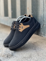 کفش مردانه Cat بندی مشکی کرم زیره مشکی