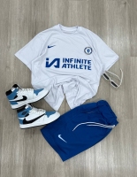 ست تیشرت و شلوارک طرح Chelsea سفید آبی