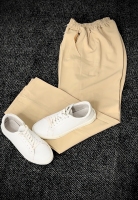 شلوار پارچه مازراتی بگ استایل مردانه کرمی