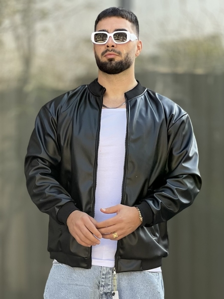 کاپشن چرم RIKO مشکی