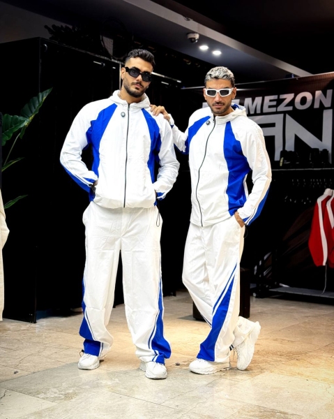 ست سوییشرت شلوار زارا سفید آبی