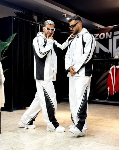 ست سوییشرت شلوار زارا سفید مشکی