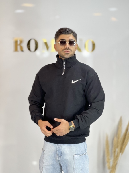 دورس نیم زیپ سه نخ پنبه Nike مشکی