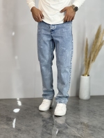 شلوار مام فیت جین C آبی یخی کد 844