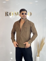 پیراهن دو جیب کتان Zara موکا