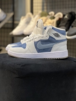 کفش جردن 1 ساقدار سفید سرمه ای