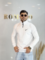 دورس نیم زیپ سه نخ پنبه Nike سفید