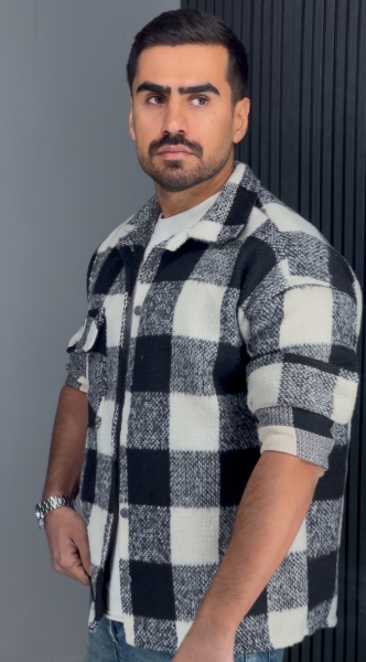 پیراهن پشمی وارداتی مشکی شیری